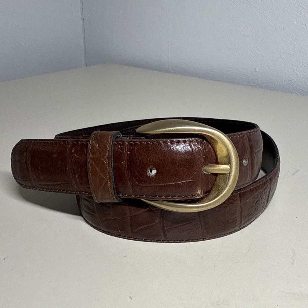 Italian Belt Genuine Milos Leather Brown Small 33 Inches
